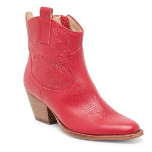 Dolce Vita Shania H2O Pull-On Western Booties Cherry Leather Size 6